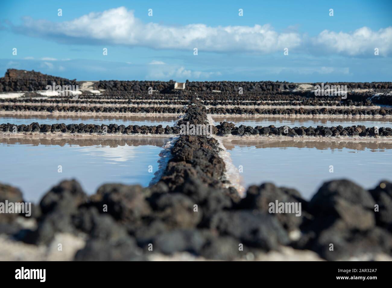 Salinas de Fuencaliente. Gemellaggio a Fuencaliente a la Palma, isola delle Canarie, Spagna Foto Stock