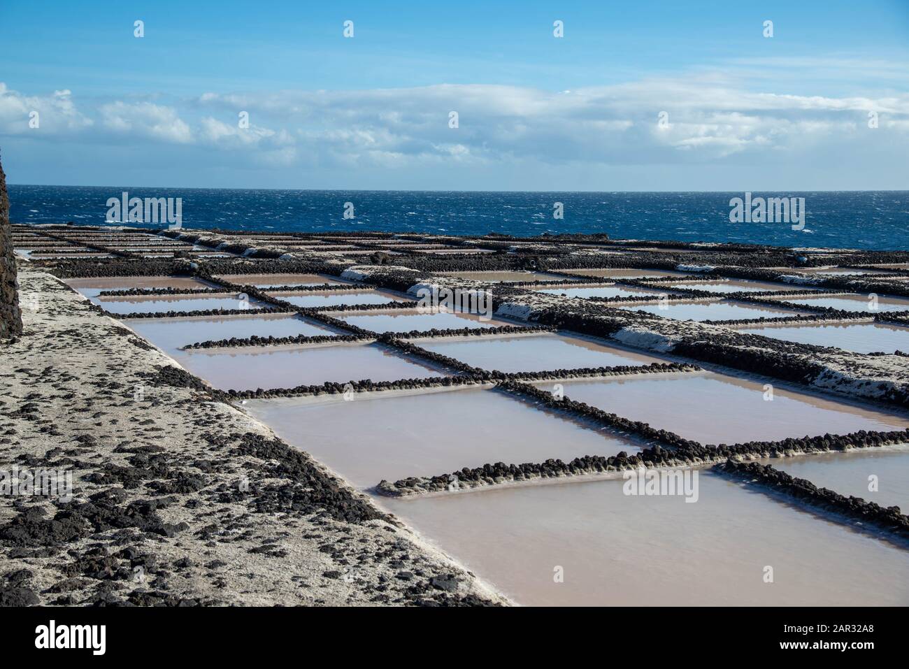 Salinas de Fuencaliente. Gemellaggio a Fuencaliente a la Palma, isola delle Canarie, Spagna Foto Stock