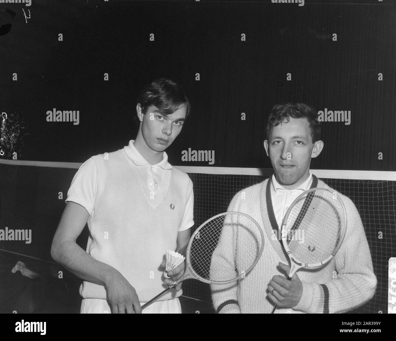 Campionati Olandesi Di Badminton, Jos Rijmers (A Sinistra E Henk Weys Data: 16 Aprile 1966 Parole Chiave: Badminton, Campionati Foto Stock
