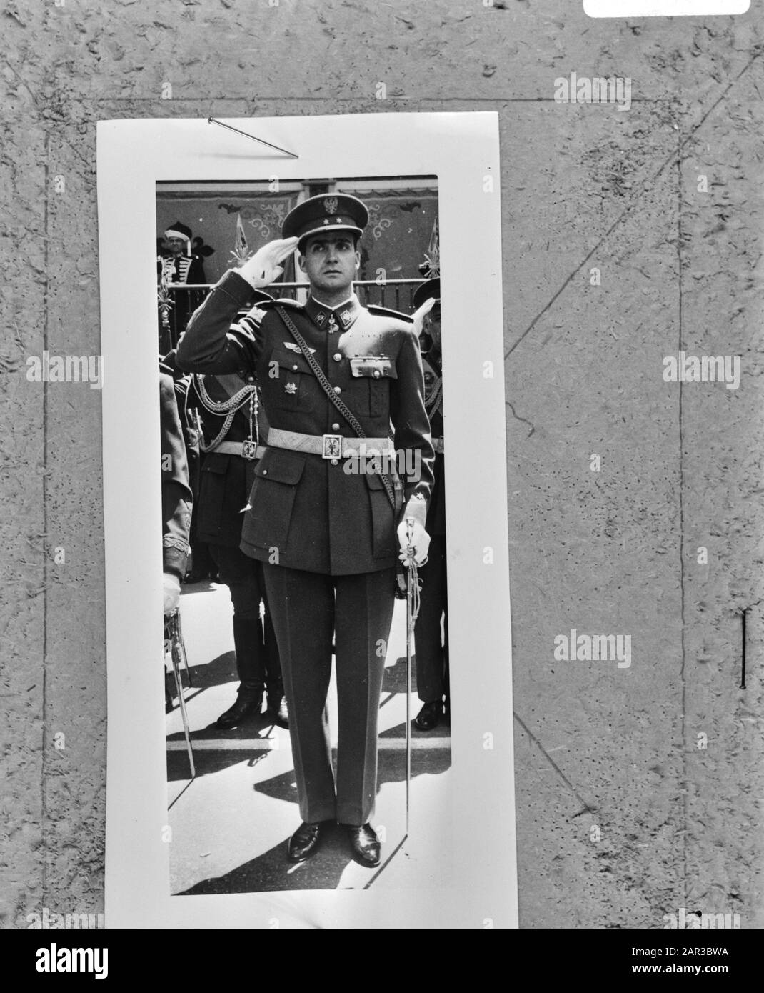 Nomina del Principe Juan Carlos per succedersi al Principe Franco Juan Carlos de Bourbon in uniforme Data: 23 luglio 1969 Parole Chiave: Dittatura, politica, principi, uniformi Nome personale: Juan Carlos, principe di Spagna Foto Stock