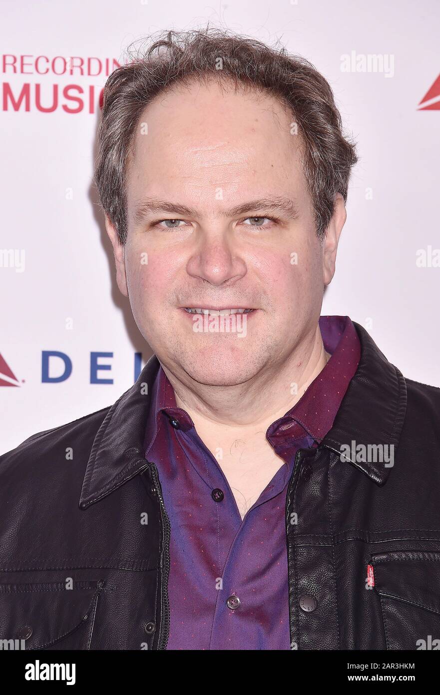 Los ANGELES, CA - 24 GENNAIO: Eddie Trunk frequenta la Persona del 2020 MusiCares Dell'anno Onorando Aerosmith alla West Hall Al Los Angeles Convention Center il 24 gennaio 2020 a Los Angeles, California. Foto Stock