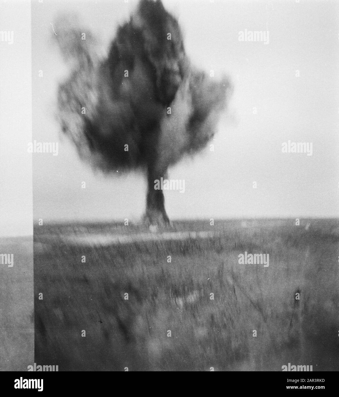 Eliminazione delle mine terrestri in Hoek van Holland [Serie Di Mine Terrestri eliminate in Hoek van Holland] Annotazione: Esplosione Data: Agosto 1945 luogo: Angolo di Olanda Parole Chiave: Mine terrestri, pulizia, seconda guerra mondiale, ricostruzione Foto Stock