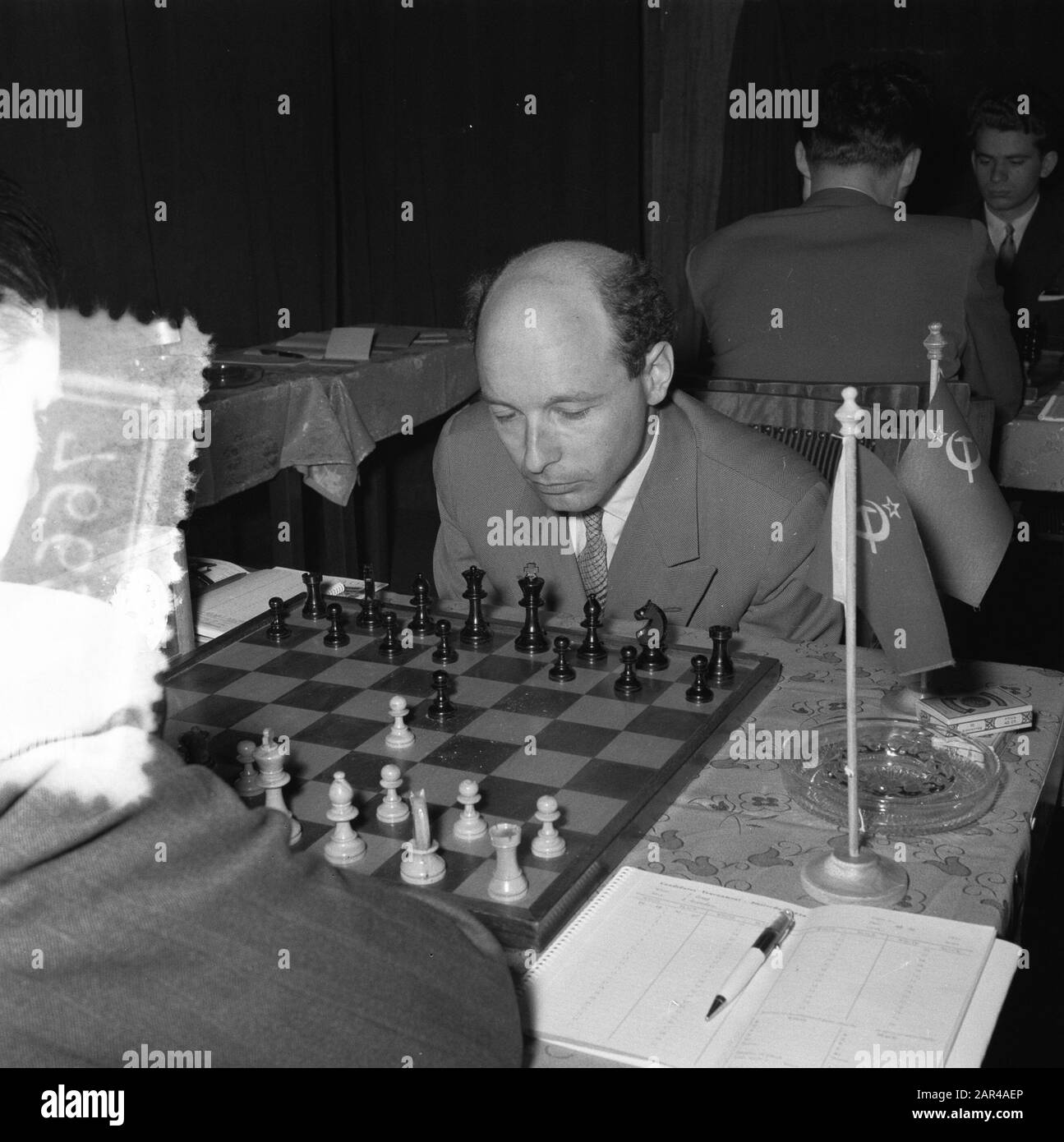 Primo turno Di Candidati Campionato del mondo di scacchi. A bordo Bronstein Data: 26 marzo 1956 Parole Chiave: Scacchi, round, tornei Foto Stock