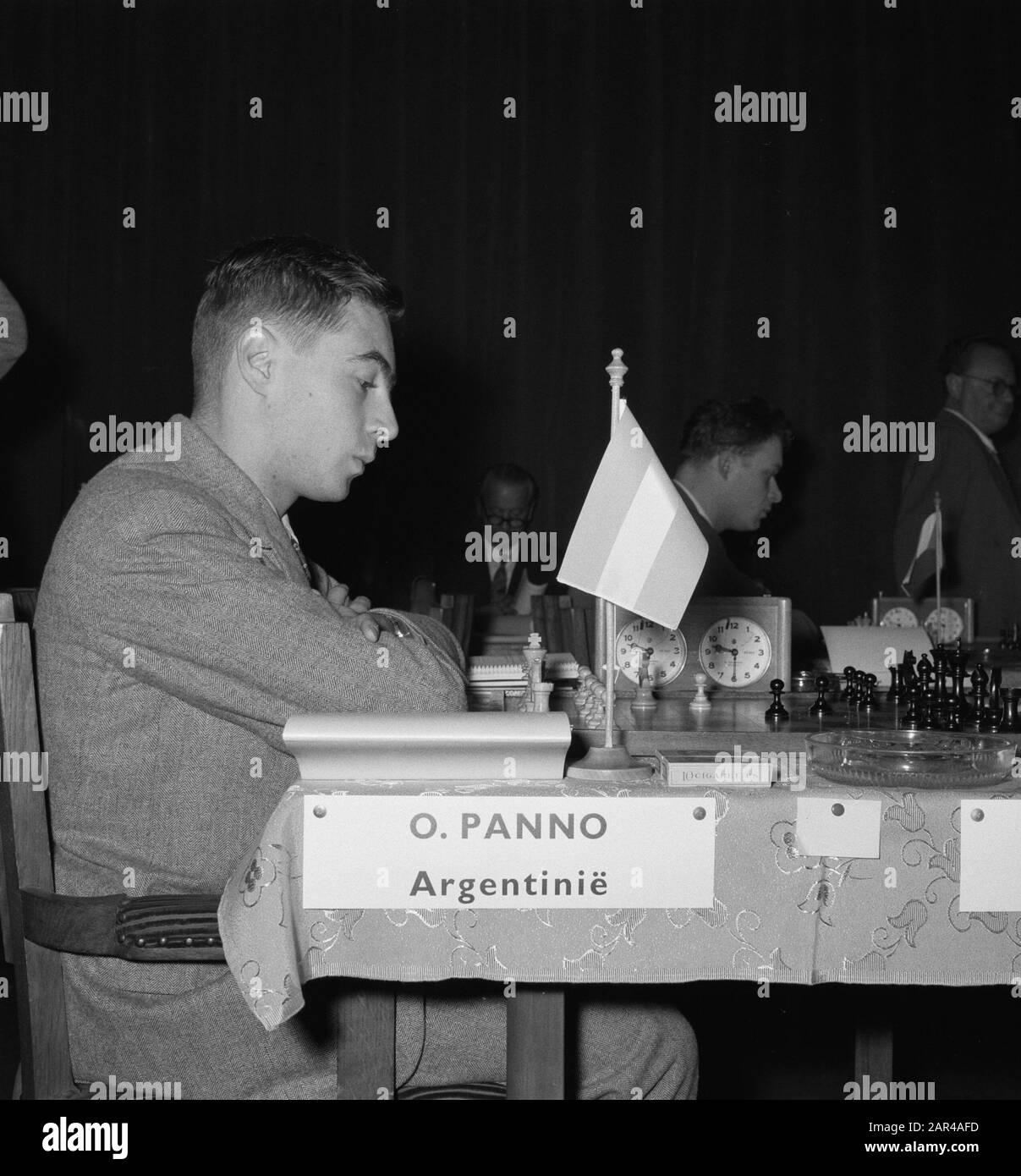 Primo turno Di Candidati Campionato del mondo di scacchi. A bordo Panno Data: 26 Marzo 1956 Parole Chiave: Scacchi, round, tornei Foto Stock