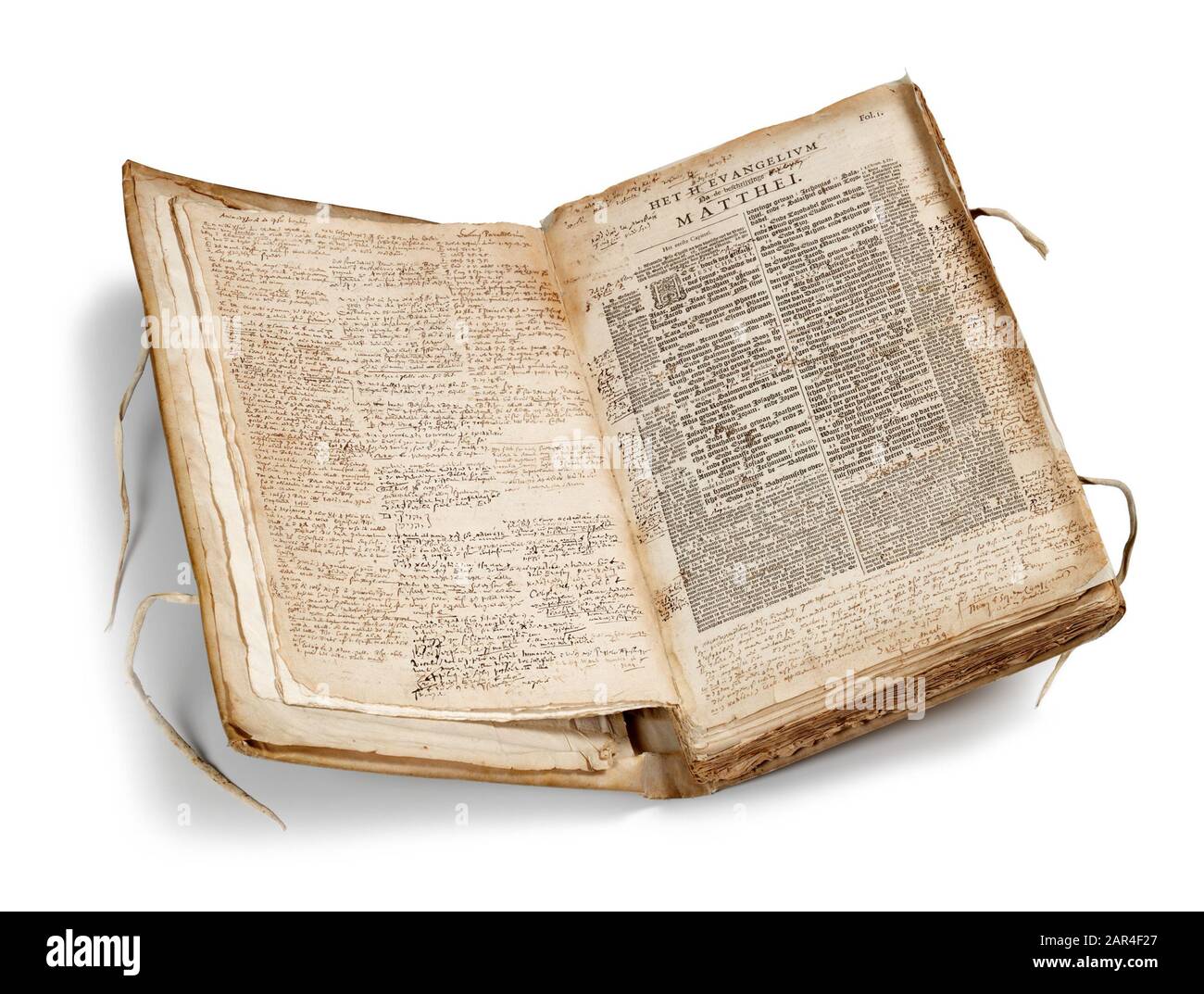 Proefdruk Evangelie van Mattheüs van de Statenvertaling 1630 - 1635 Gecommitteerde Raben van de Staten van Holland en Westfriesland, inventarinummer 4414; Foto Stock