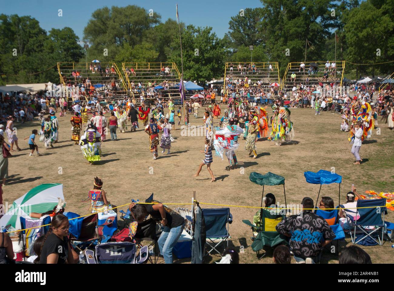 Pow wow cerimonia Arena in Nord America Foto Stock