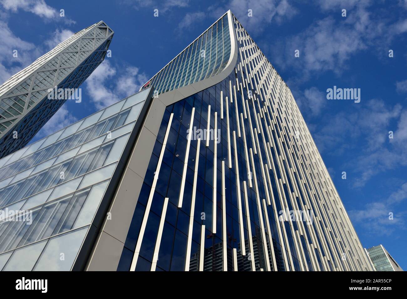 Uno Bank Street e Terranova edificio, Canary Wharf, London, Regno Unito Foto Stock