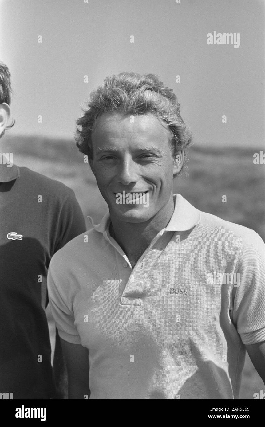 Torneo internazionale di golf a Noordwijk inizia domani; Bernhard Langer (Head) Data: 24 July 1985 luogo: Noordwijk Parole Chiave: Golf Nome Della Persona: Bernhard Langer Foto Stock