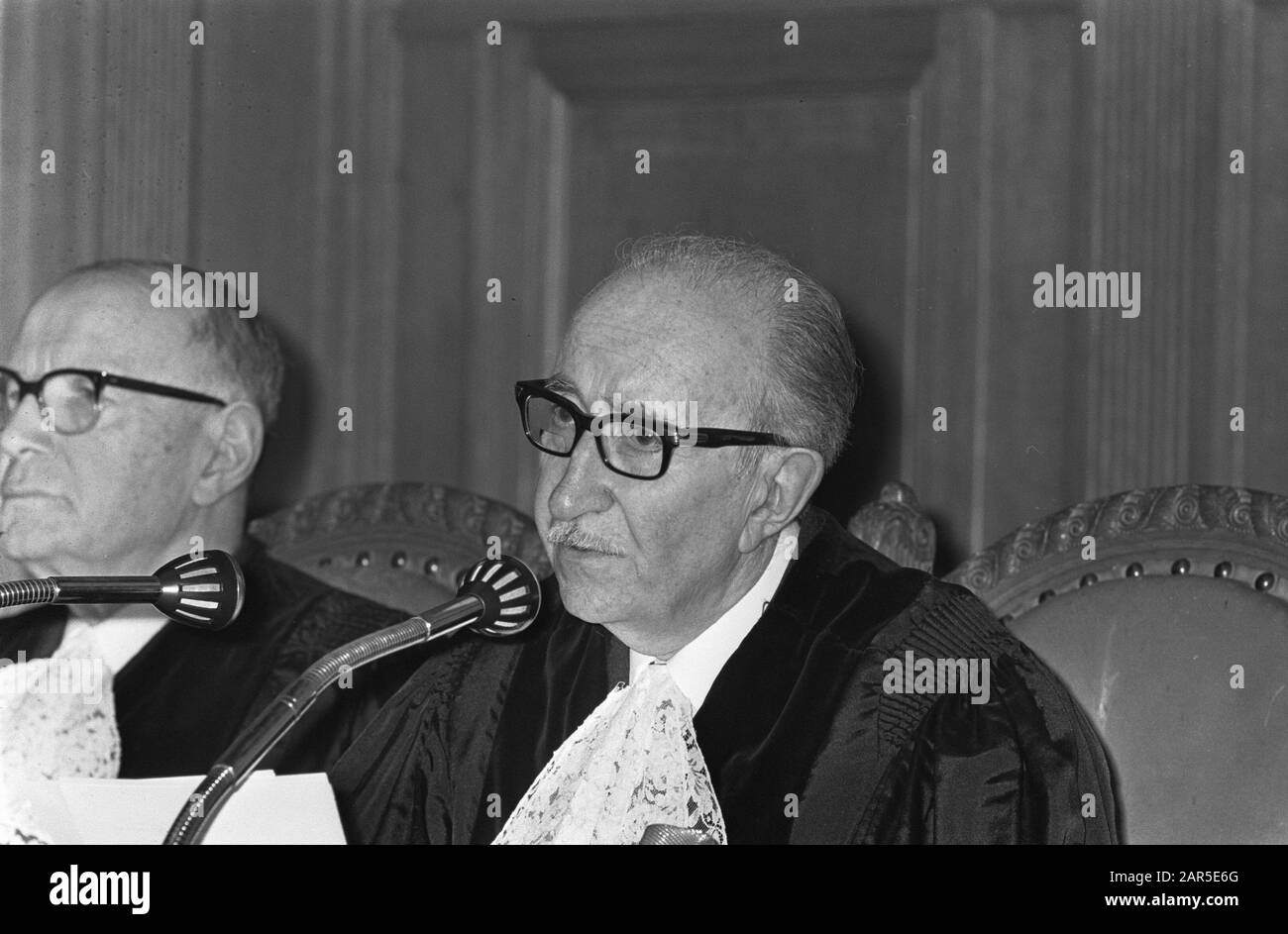 Corte internazionale di giustizia distribuzione continentale flat Mare del Nord n. 2, 3: Presidente Jose Luis Bustamente Y Rivero (Perù)/Data: 23 Ottobre 1968 Parole Chiave: Meetings : Koch, Eric/Anefo Foto Stock
