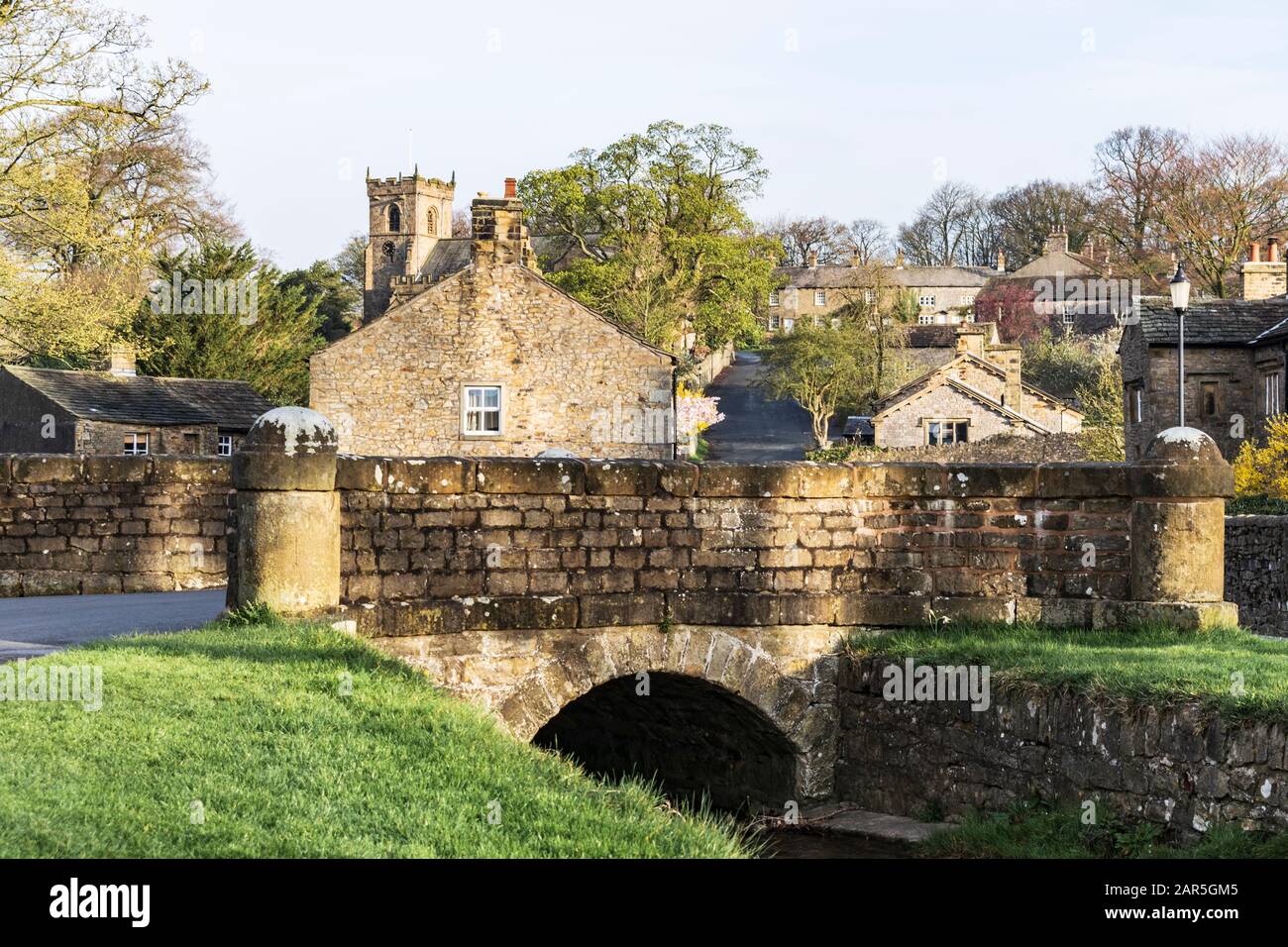 Downham Village, Ribble Valley, Lancashire, Inghilterra. Foto Stock