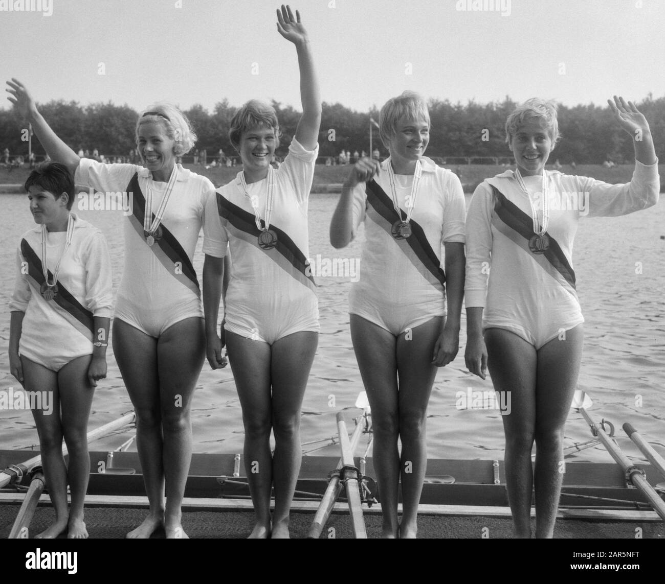 European Women's Rowing Championships 1966, East German Double-Four. ID; Foto Stock