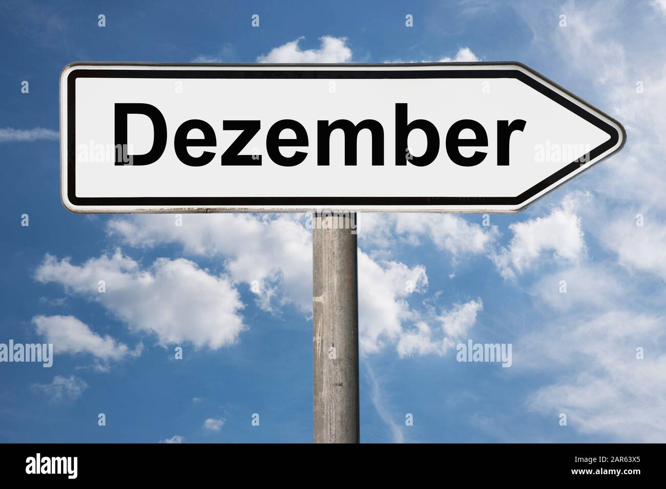 Foto di dettaglio di un cartello con l'iscrizione Dezember (dicembre) Foto Stock