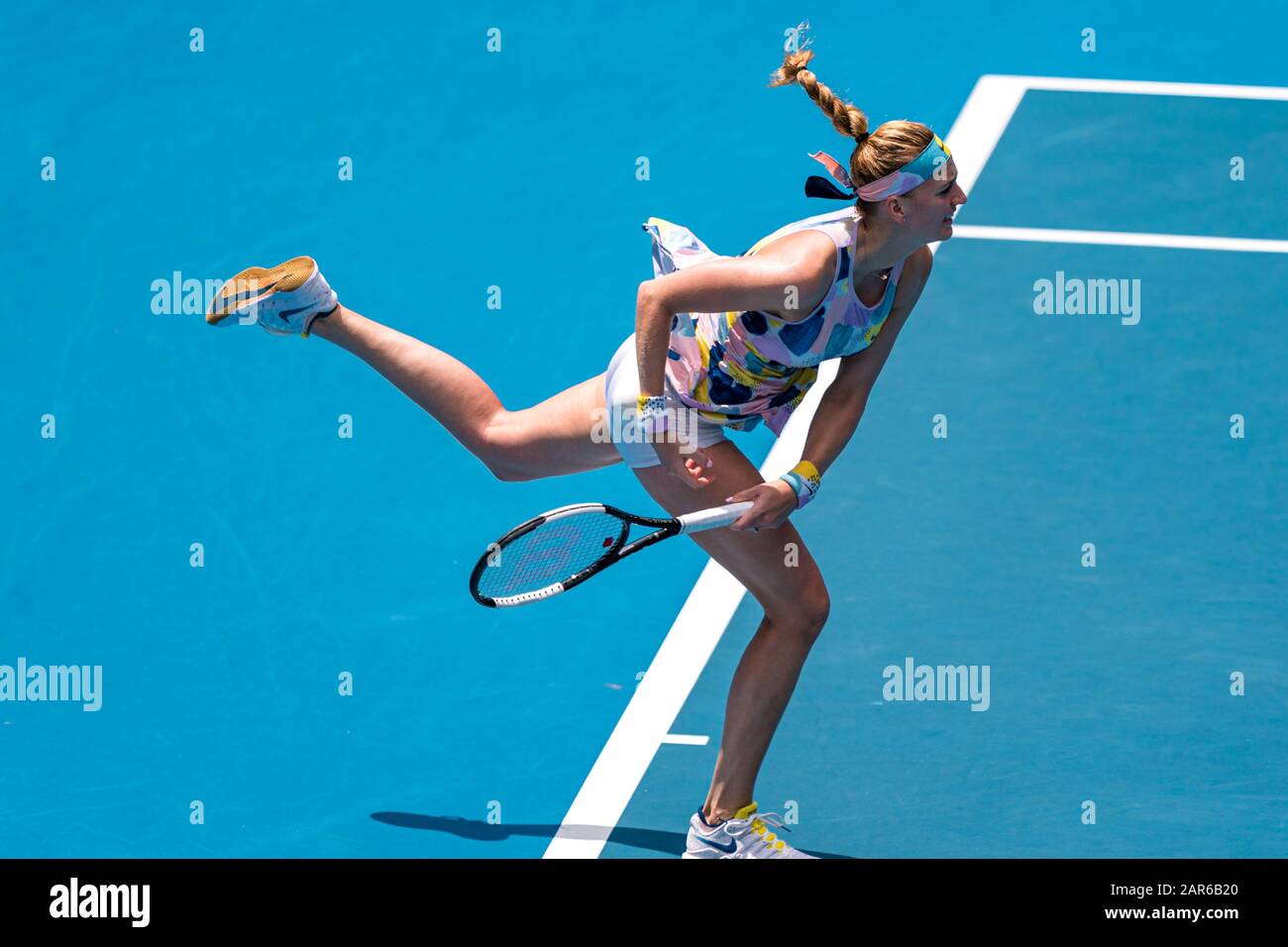 Melbourne, Australia. 26th Gen 2020. Melbourne, Australia. 26th Gen 2020. Petra Kvitova Della Repubblica Ceca Al Campionato Australiano Di Tennis Aperto Day 7 Match 2020 Al Melbourne Park Tennis Center Di Melbourne, Australia. 26 Gen 2020. ( © Andy Cheung/Arck Images/Arckimages.com/Uk Tennis Magazine/International Sports Fotos) Credito: Roger Parker/Alamy Live News Foto Stock