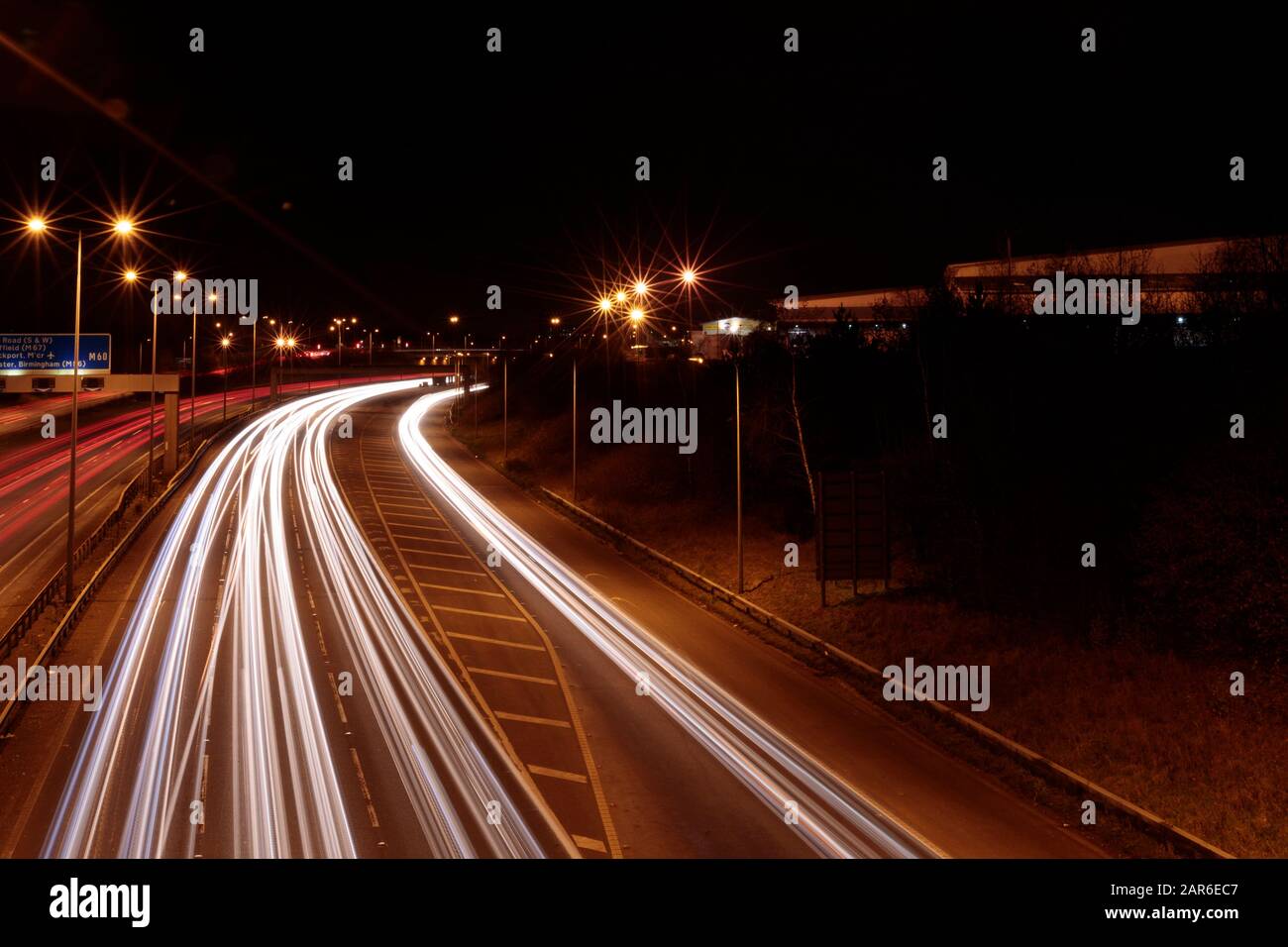 Autostrada sentieri di luce Foto Stock