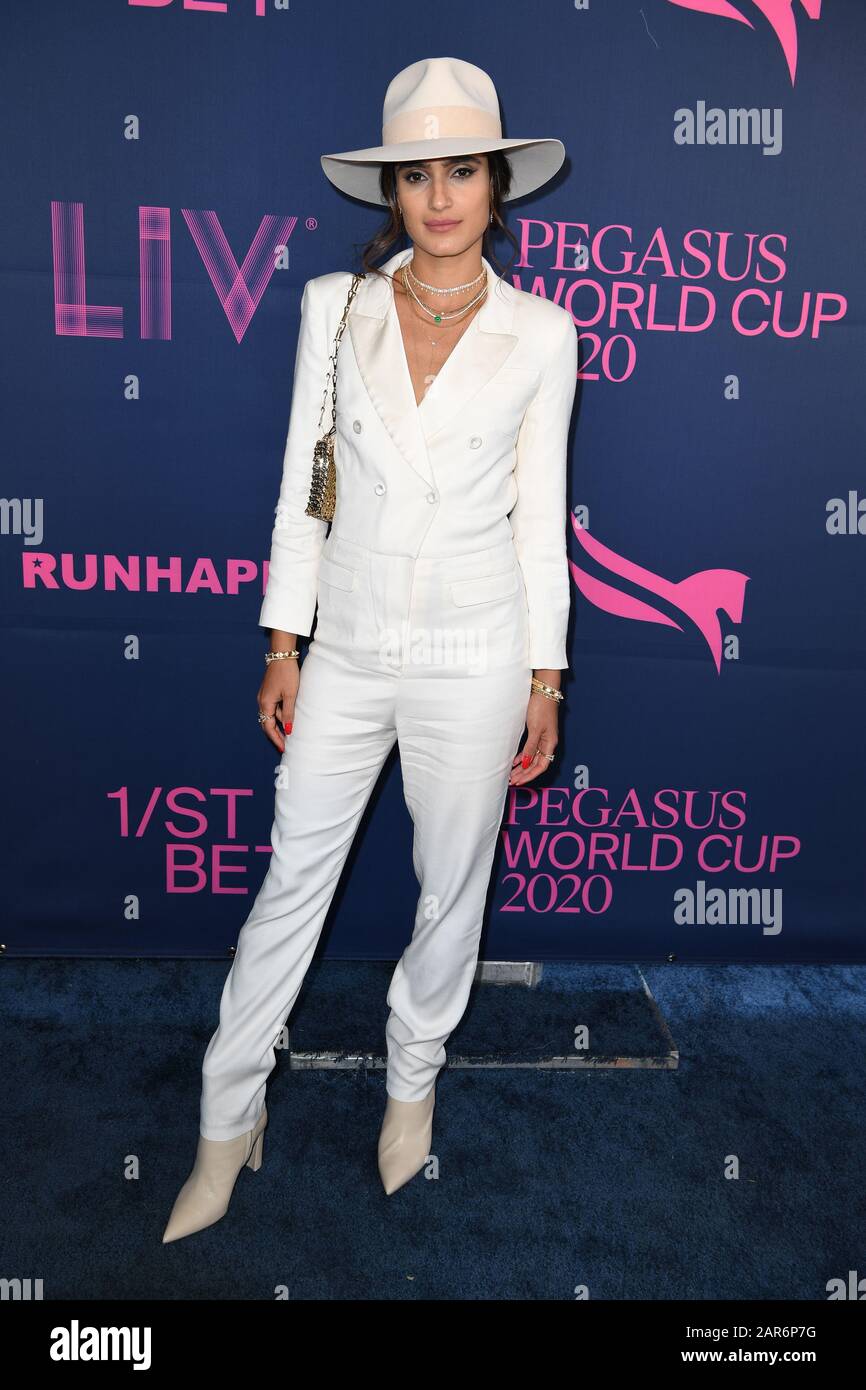 Hallandale BEACH FL - 25 GENNAIO: Isabela Rangel Grutman partecipa al Campionato del mondo Pegasus 2020 presso il villaggio Di Stretch di David Grutman, che si tiene presso il Gulfstream Park Racing and Casino il 25 gennaio 2020 a Hallandale Beach, Florida. Credito: mpi04/MediaPunch Foto Stock