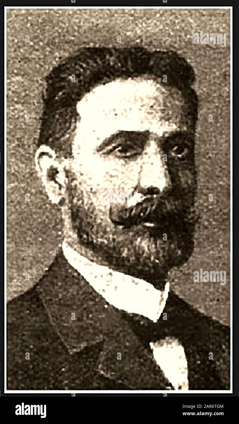 Un ritratto storico del 1822 del generale Fernando Figueroa (1849-1919) di Salvador. Governatore militare della Repubblica di El Salvador prima di diventare presidente. Ha anche servito come Segretario della Guerra e della Marina. Foto Stock