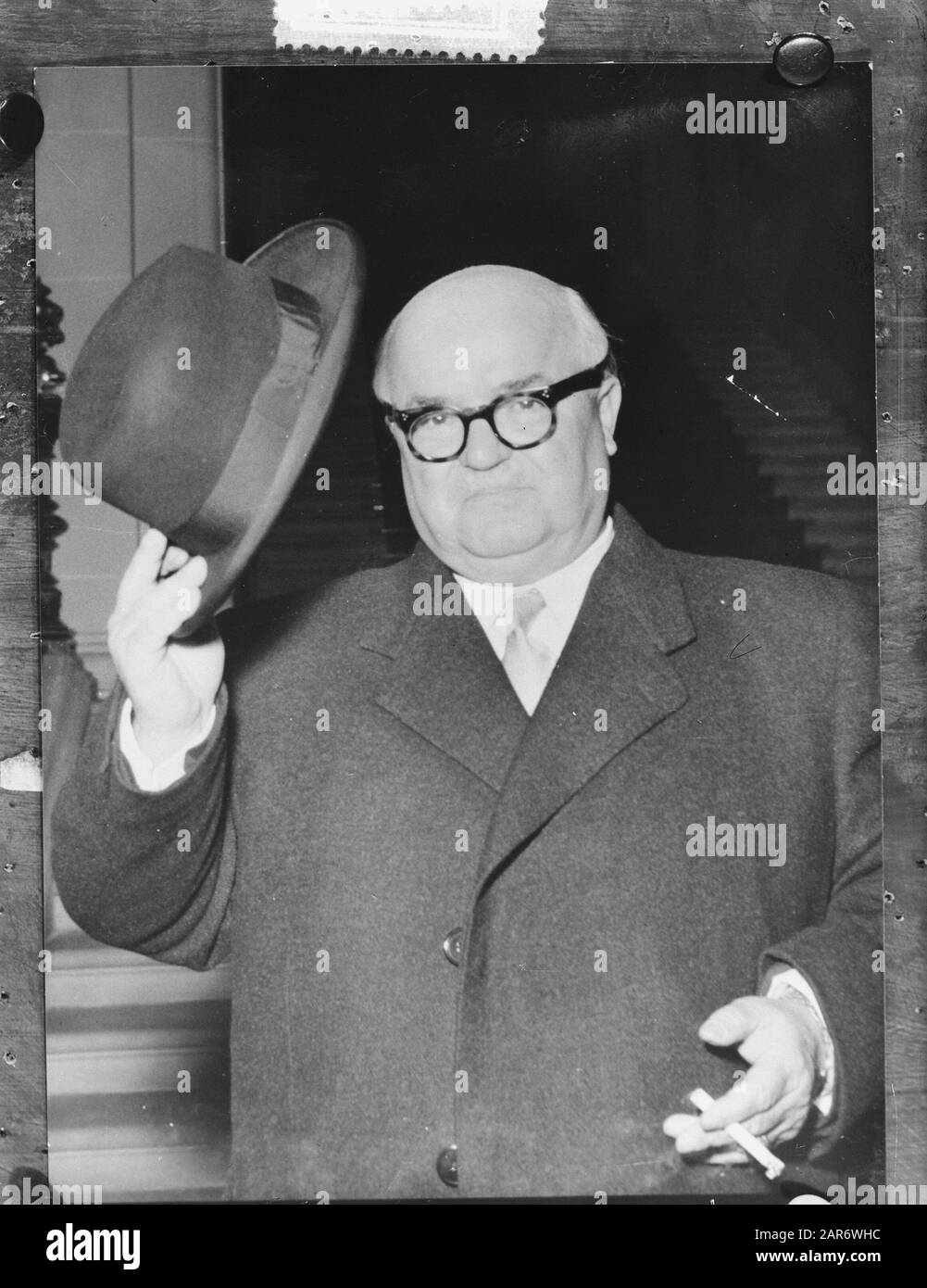 Voti Saar Statuto Ministro Hoffmann Data: 7 Settembre 1955 Parole Chiave: Statuto Saar, Voti Nome Personale: Ministro Presidente Hoffmann Foto Stock