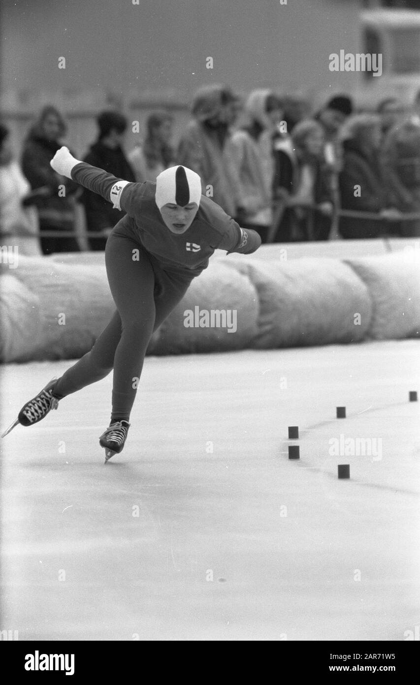 Olimpiadi Invernali A Grenoble. Kaija-Liisa Keskivitikka (Finlandia) in azione sui 3000 metri. Data: 12 Febbraio 1968 Luogo: Grenoble Parole Chiave: Pattinaggio, Sport Nome Persona: Keskivitikka Kaija-Liisa Nome Istituzione: Winter Olympic Games Foto Stock