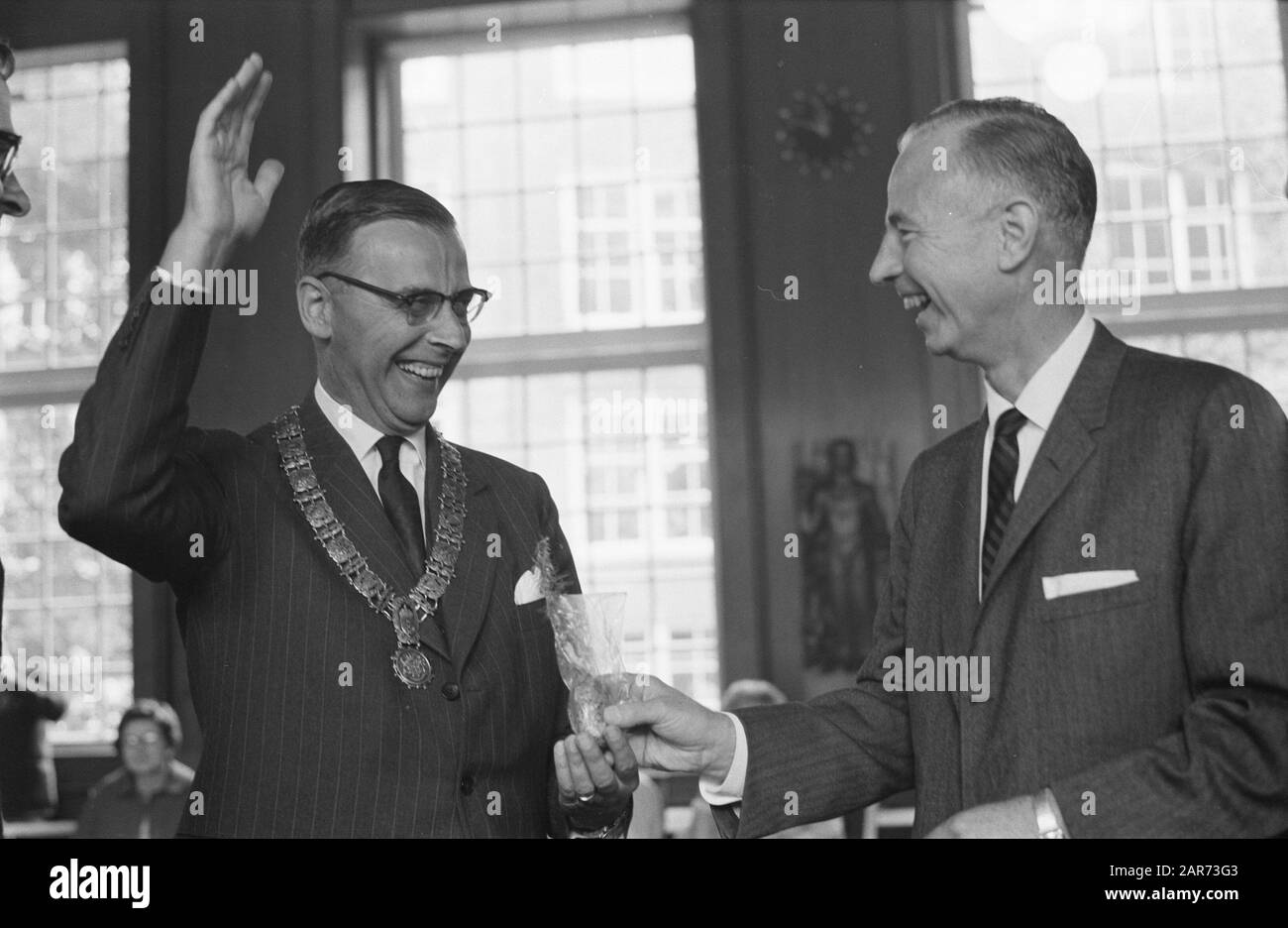 Reception delega 30 Americani City Hall Data: 14 agosto 1961 Parole Chiave: Ricevute, delegazioni, municipio Foto Stock