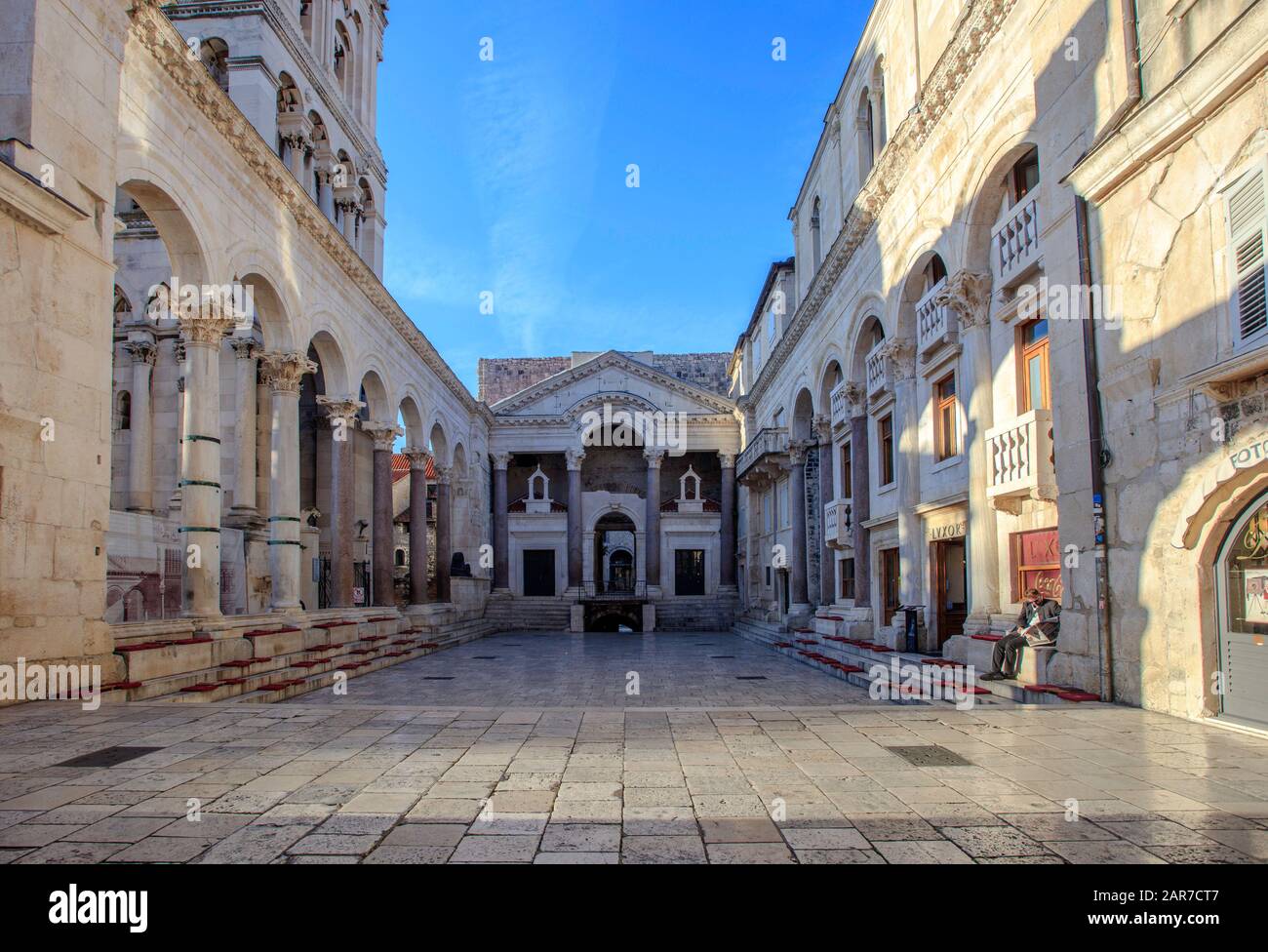 La mattina presto al Palazzo di Diocleziano. Dividi. Croazia Foto Stock