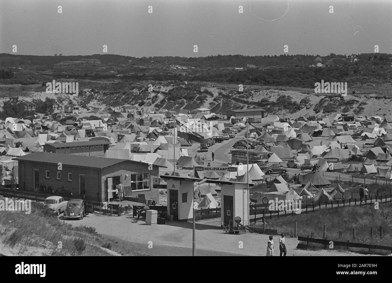 Panoramica del campeggio Sandevoerde te Zandvoort Data: 22 luglio 1959 Foto Stock