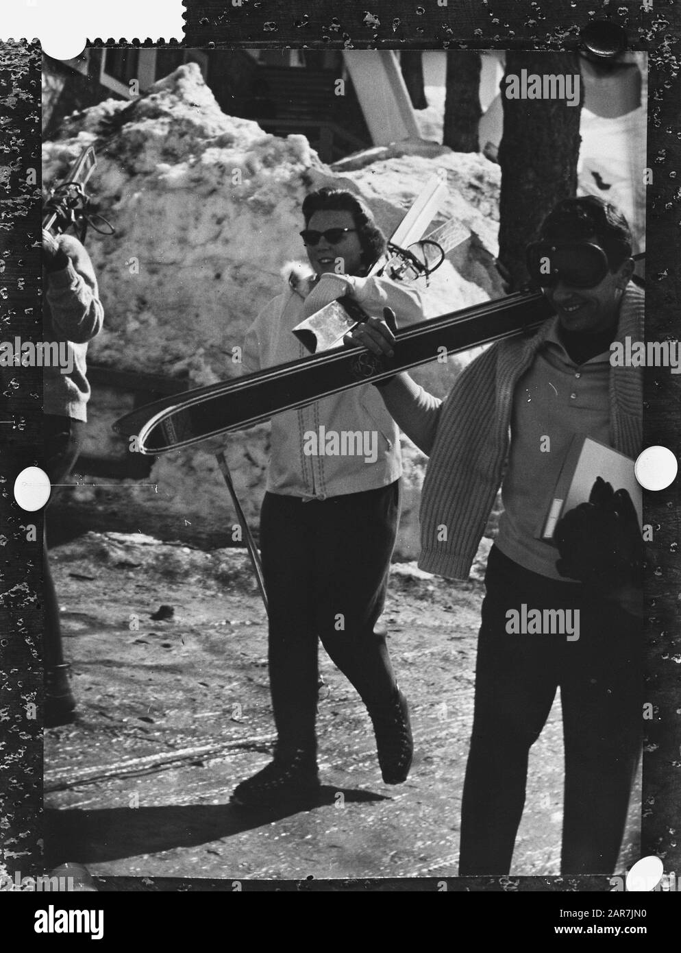 Principessa Beatrix con vacanze a Cervinia Data: 6 aprile 1959 Località: Cervinia, Italia Parole Chiave: Casa reale, principesse, vacanze, sport invernali Nome personale: Beatrix, principessa Foto Stock