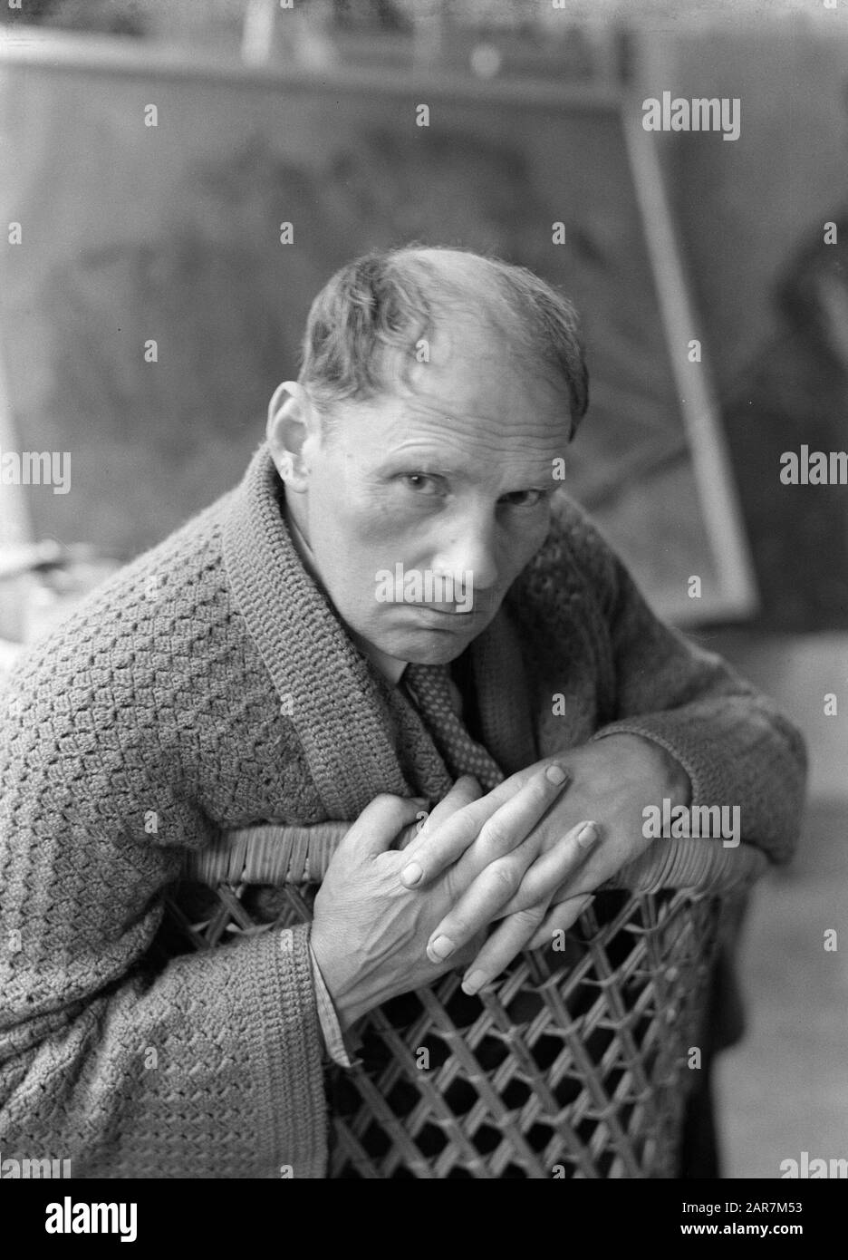 Islanda Ritratto del pittore Jóhannes Sveinsson Kjarval Data: 1934 luogo: Islanda Parole Chiave: Artisti visivi, pittori, ritratti, dipinti Nome personale: Kjarval, Jóhannes Sveinsson Foto Stock