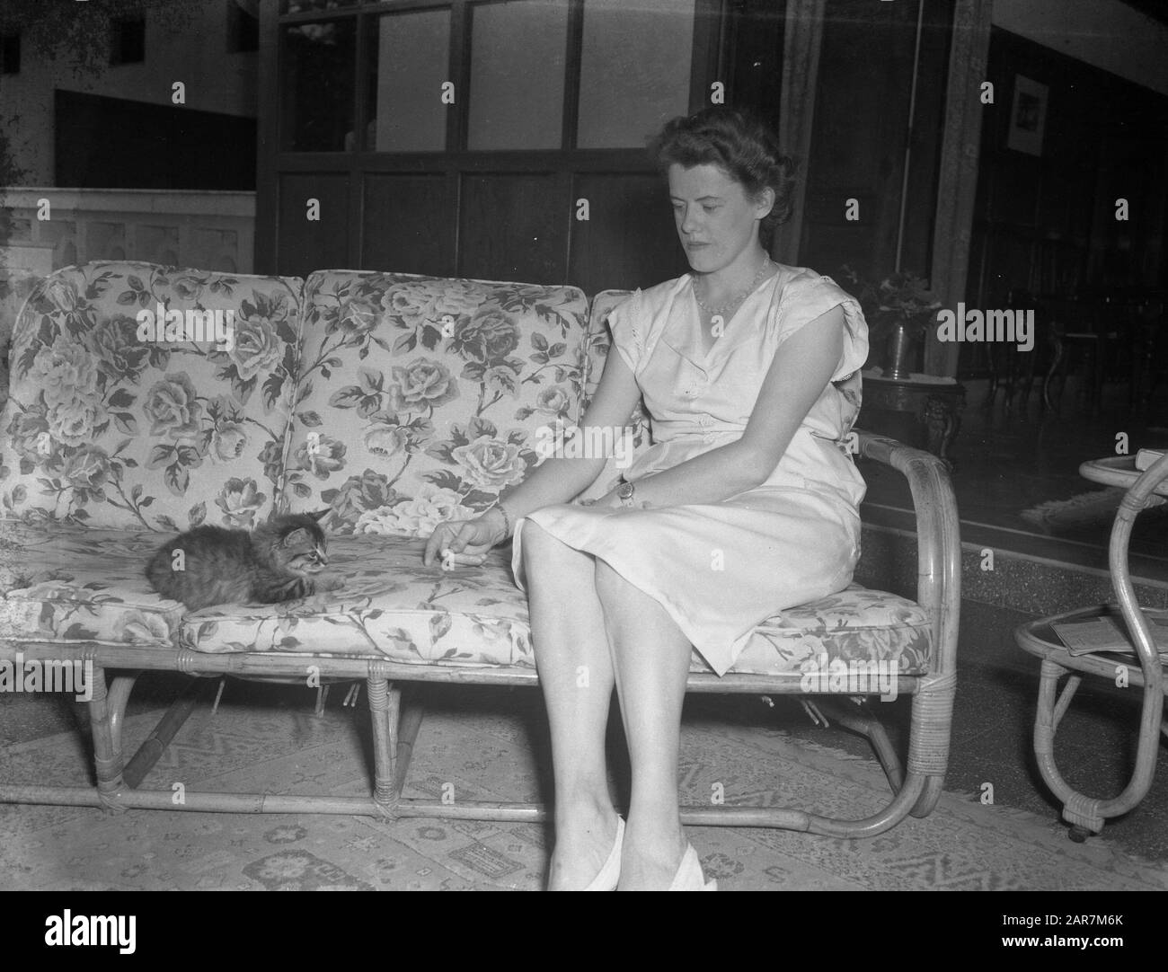 Sig.Ra Spoor Ritratto Di Mans Spoor-Dijkema, Moglie Del Comandante Dell'Esercito Data: 13 Marzo 1948 Luogo: Indonesia, Indie Orientali Olandesi Nome Personale: Spoor-Dijkema, Foto Stock