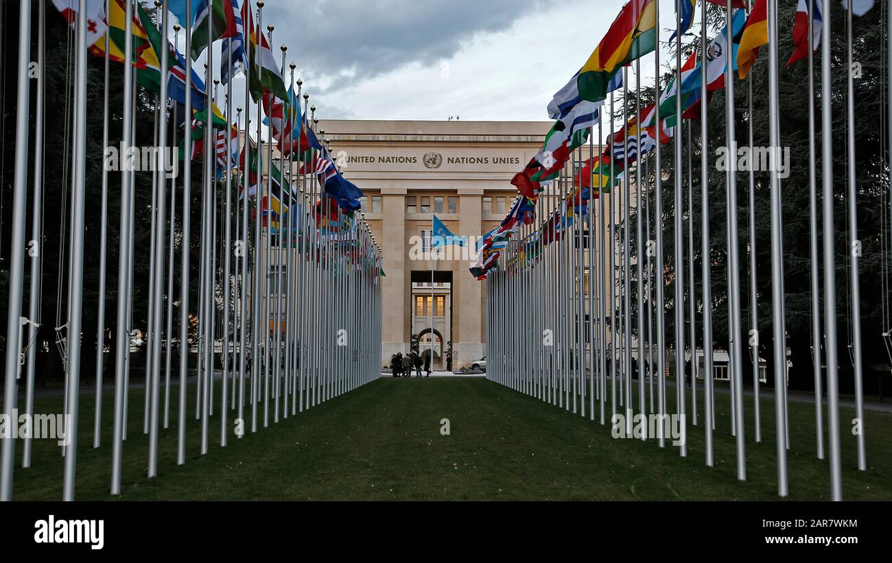 Il Palazzo delle Nazioni è sede dell'Ufficio delle Nazioni Unite di Ginevra, situato a Ginevra, Svizzera. Fu costruito tra il 1929 e il 1938 per servire Foto Stock