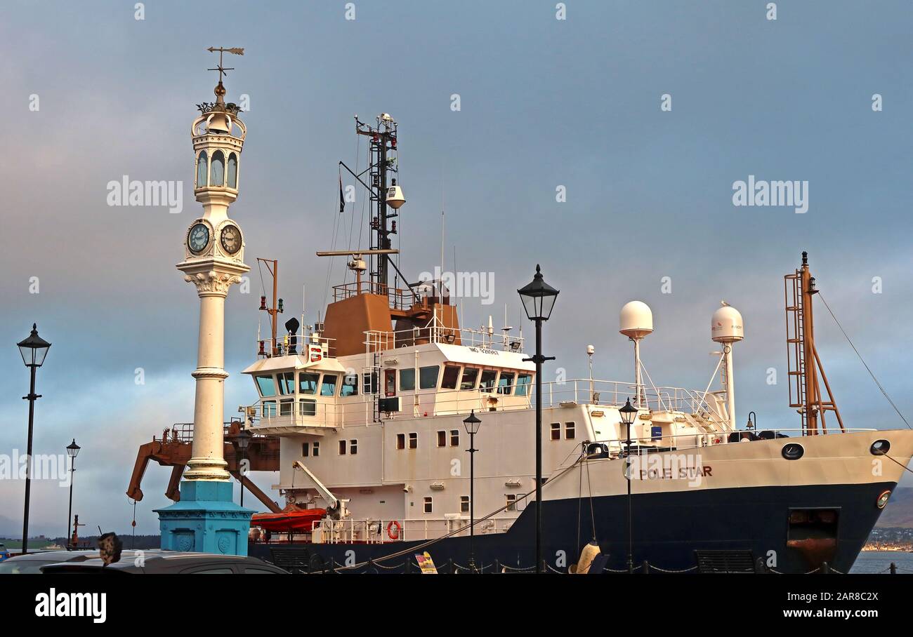 Pole Star Buoy-Lighthouse Nave, A Custom House Quay, Greenock, Inverclyde, Renfrewshire, Scozia, Regno Unito, Pa15 1eq Foto Stock