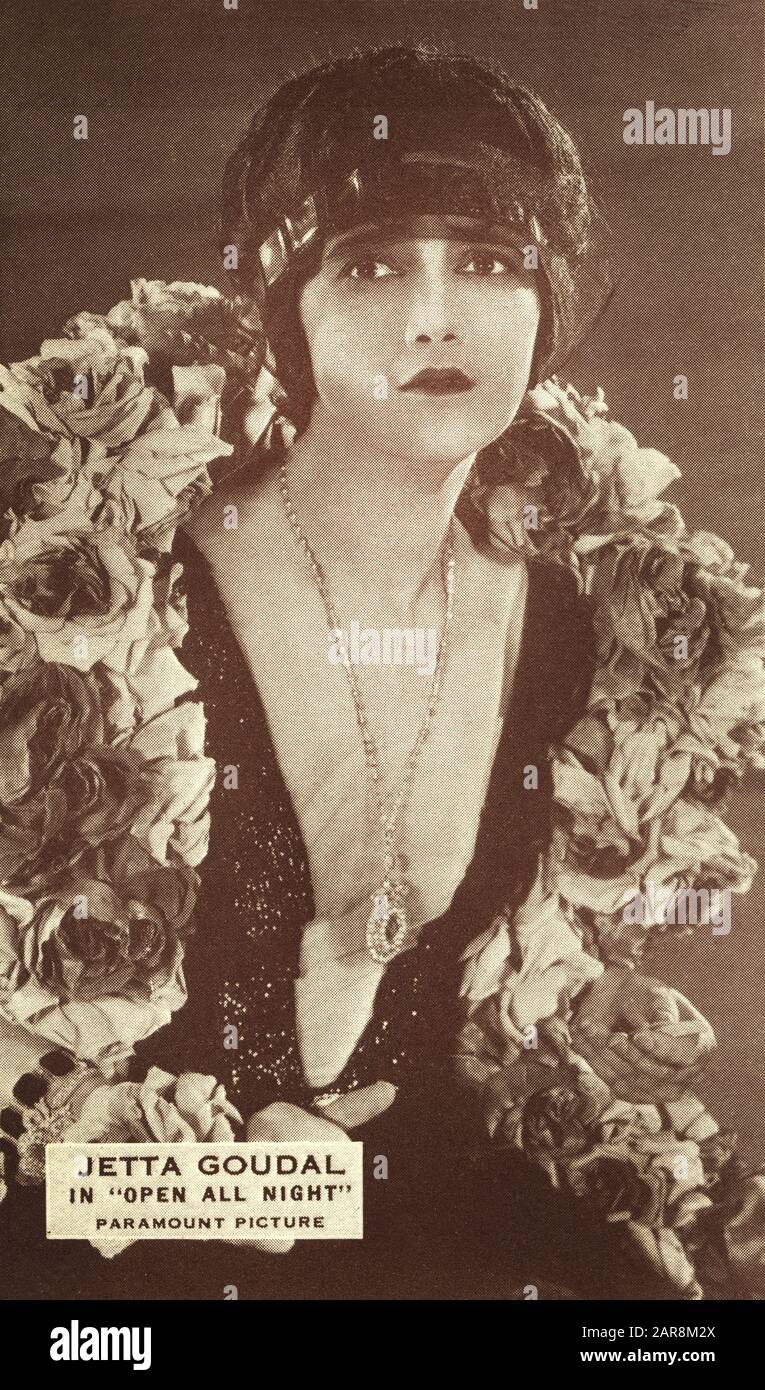 Jetta Goudal, Ritratto Pubblicitario Per Il Silent Film, 'Open All Night', Paramount Pictures, Cartolina, 1924 Foto Stock