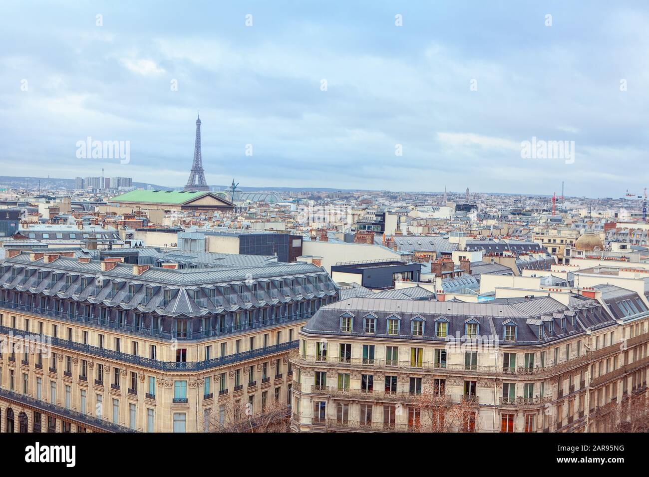 Foto aerea delle strade centrali di Parigi Foto Stock