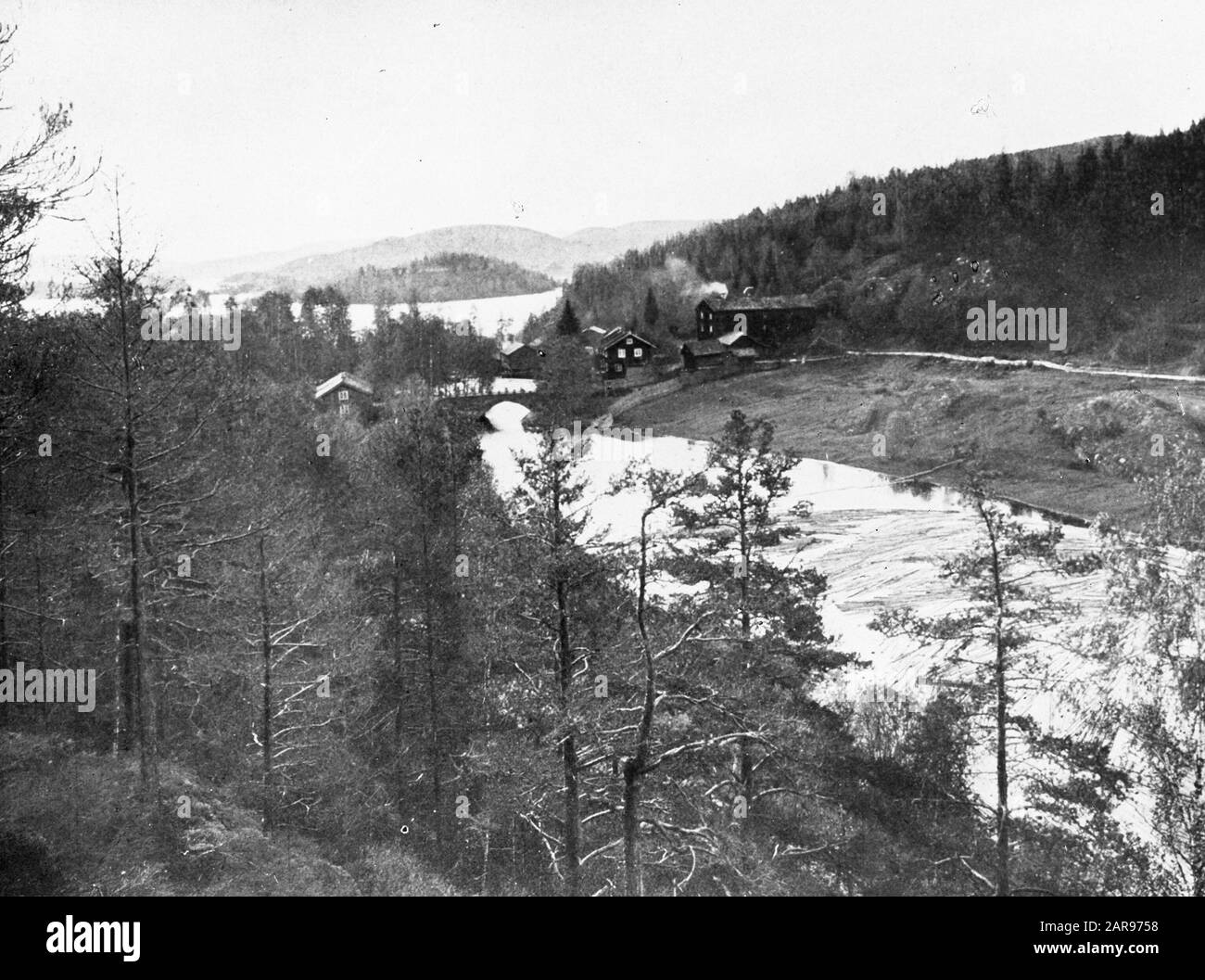 Trasporto del legno all'acqua//Data: Unundated luogo: Svezia Parole Chiave: Selvicoltura, logging e trasporto Foto Stock
