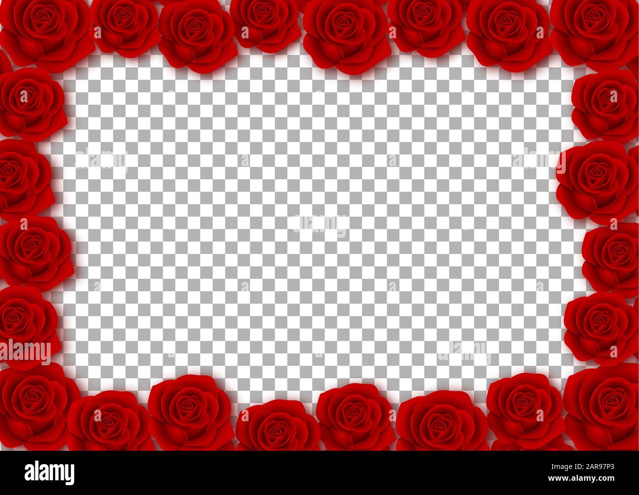 rose rosse cornice per il giorno di san valentino, sfondo di nozze Foto Stock