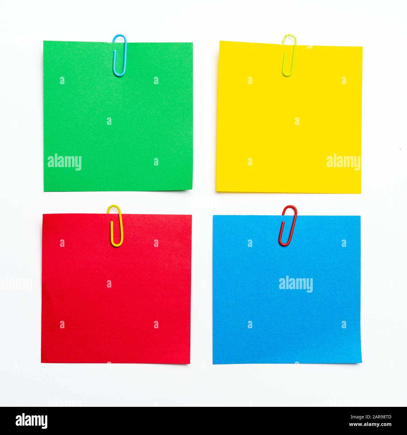 Set di 4 colori adesivi note pad. Foto Stock