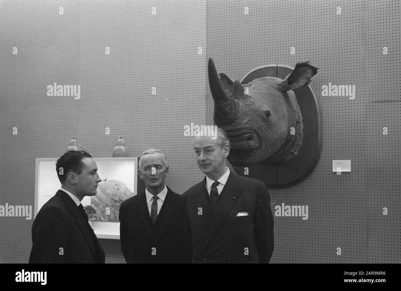 Sua Eccellenza Dr. W. Drees ha accettato il patrocinio della mostra Animali africani nel Museo Zoologico dell'Università di Data: 8 marzo 1963 Parole Chiave: Patronati, mostre Nome personale: Drees, Willem Institution nome: Università di Amsterdam Foto Stock