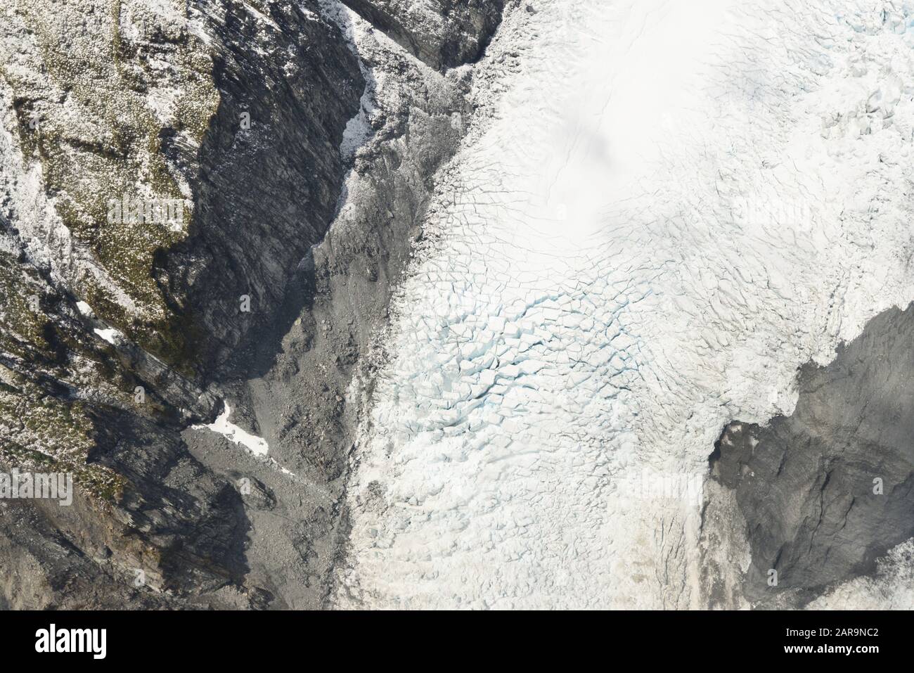 Vista Del Ghiacciaio Franz Josef A Westland, South Island, Nuova Zelanda Foto Stock