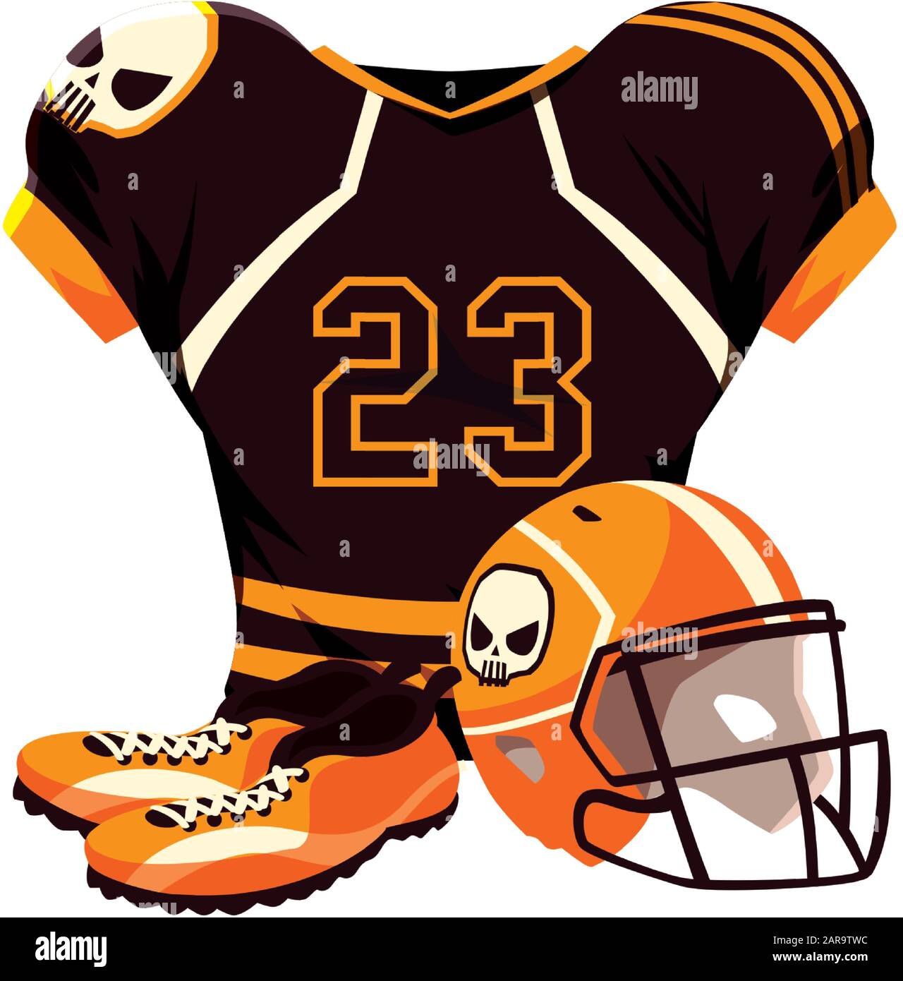 il disegno del vettore di illustrazione di vestito sportivo del giocatore di  calcio americano Immagine e Vettoriale - Alamy