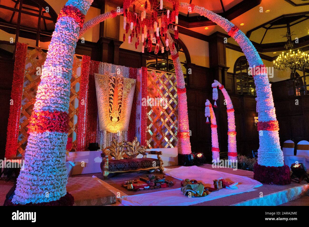 Mandap, Decorazione Della Sala Di Nozze, India, Asia Foto Stock