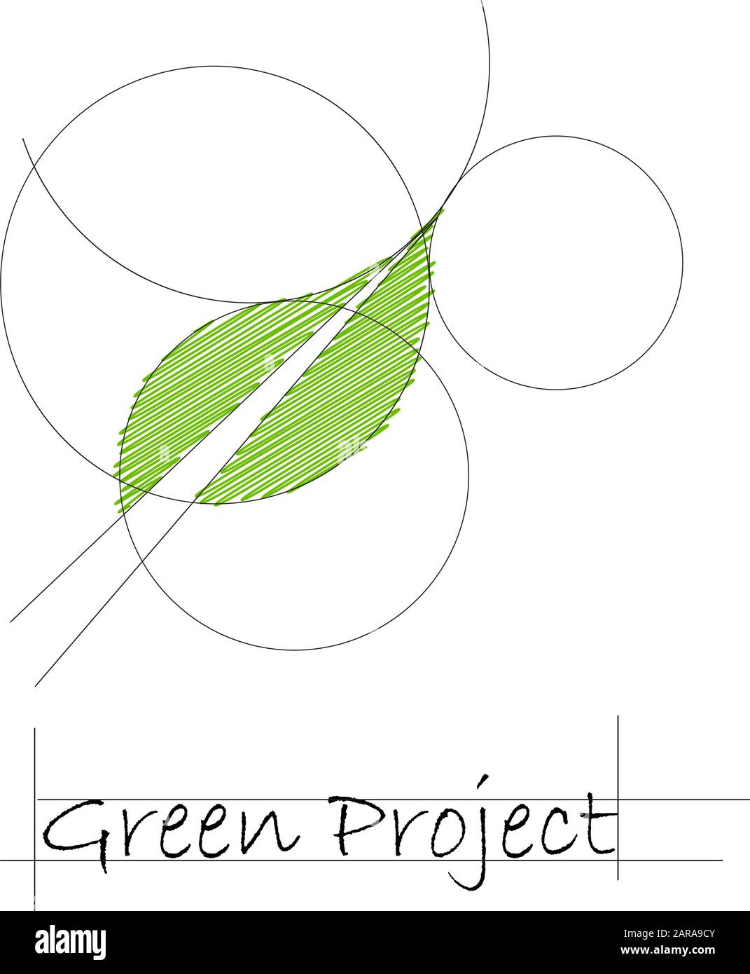 Progetto verde con segno vettoriale Illustrazione Vettoriale