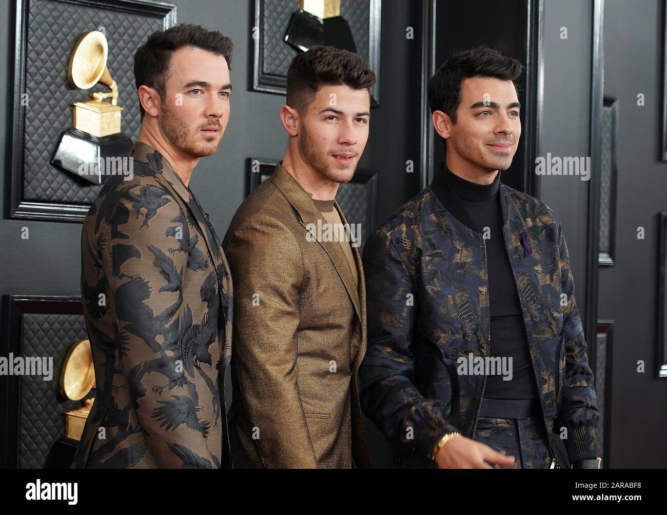 26 Gennaio 2020 - Los Angeles, California - Kevin Jonas, Nick Jonas, Joe Jonas, Jonas Brothers. 62nd Premi annuali GRAMMY tenuti presso Staples Center. (Credit Image: © AdMedia via ZUMA Wire) Foto Stock
