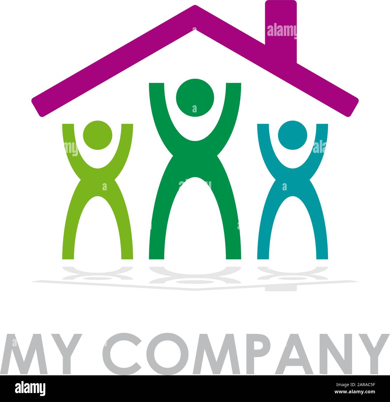 Vettore segno famiglia costruire una casa Illustrazione Vettoriale