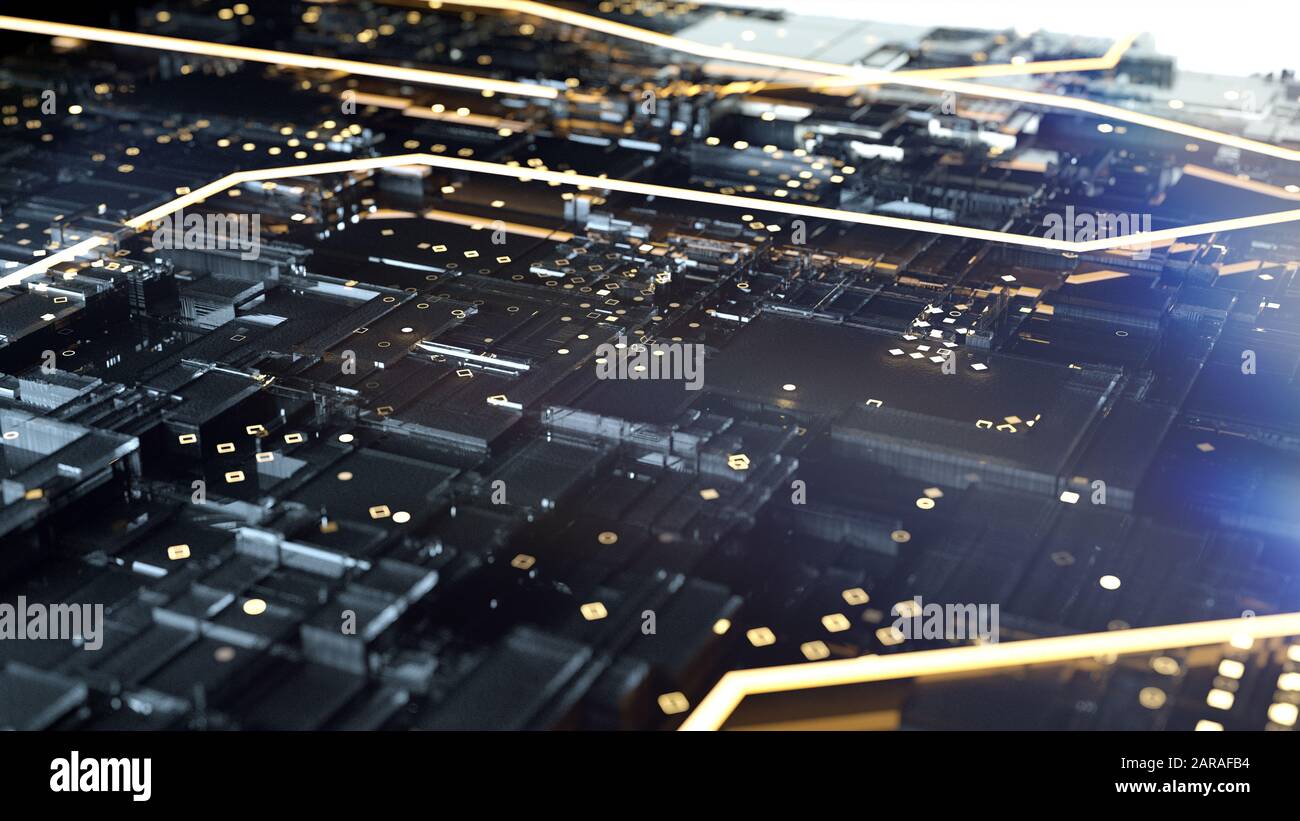 Illustrazione astratta di un canale dati - rendering 3D Foto Stock