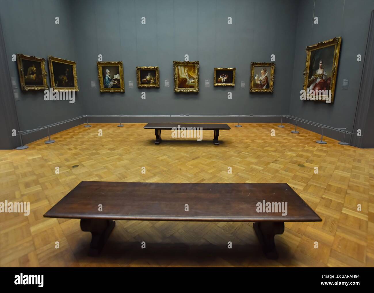 Sala del Metropolitan Museum of Art di New York City - 'The Met', il più grande museo d'arte degli Stati Uniti, a 1000 Fifth Avenue, Manhattan. Foto Stock