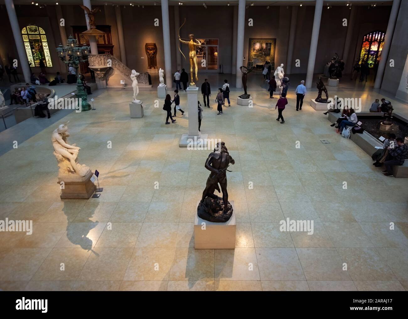 The Charles Engelhard Court Nell'Ala Americana Del Metropolitan Museum Of Art Di New York - Met, 1000 Fifth Avenue, Manhattan, New York. Foto Stock