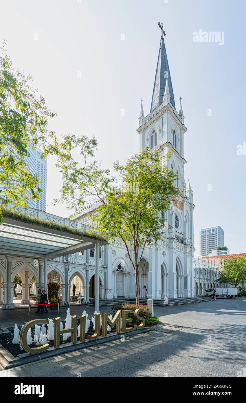 Singapore. Gennaio 2020. CHIJMES è un edificio storico a Singapore, che ha iniziato la vita come un convento cattolico conosciuto come il Convento del Hol Foto Stock