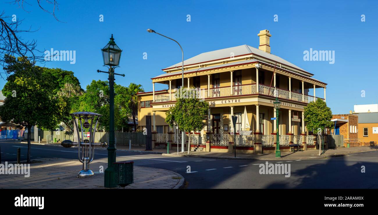 Maryborough Family Heritage Institute Nella Storica Bank Of New South Wales Building, Portside Heritage Precinct Maryborough Queensland. Foto Stock