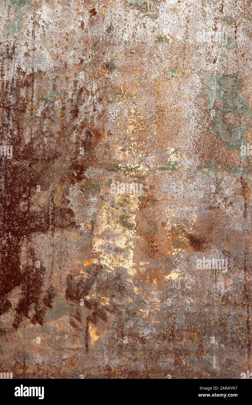 Vecchia tessitura metallica - ferro arrugginito. Grunge background. Foto Stock