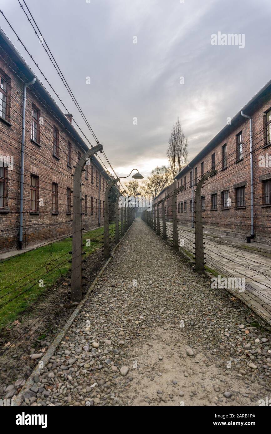 Campo di concentramento di Auschwitz, Oświęcim, Polonia Foto Stock