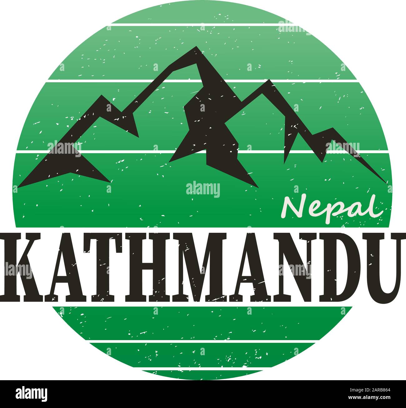 Kathmandu, retro cartello in stagno con popolare destinazione di viaggio in Nepal. Illustrazione del vettore. Illustrazione Vettoriale